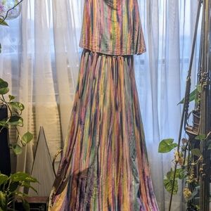 Multicolor Striped Maxi Dress